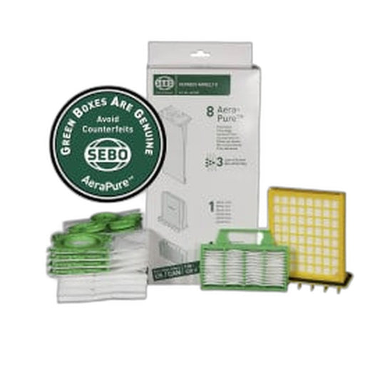 SEBO HEPA Service Box K — 8 Bags, HEPA Microfilter and Exhaust Filter