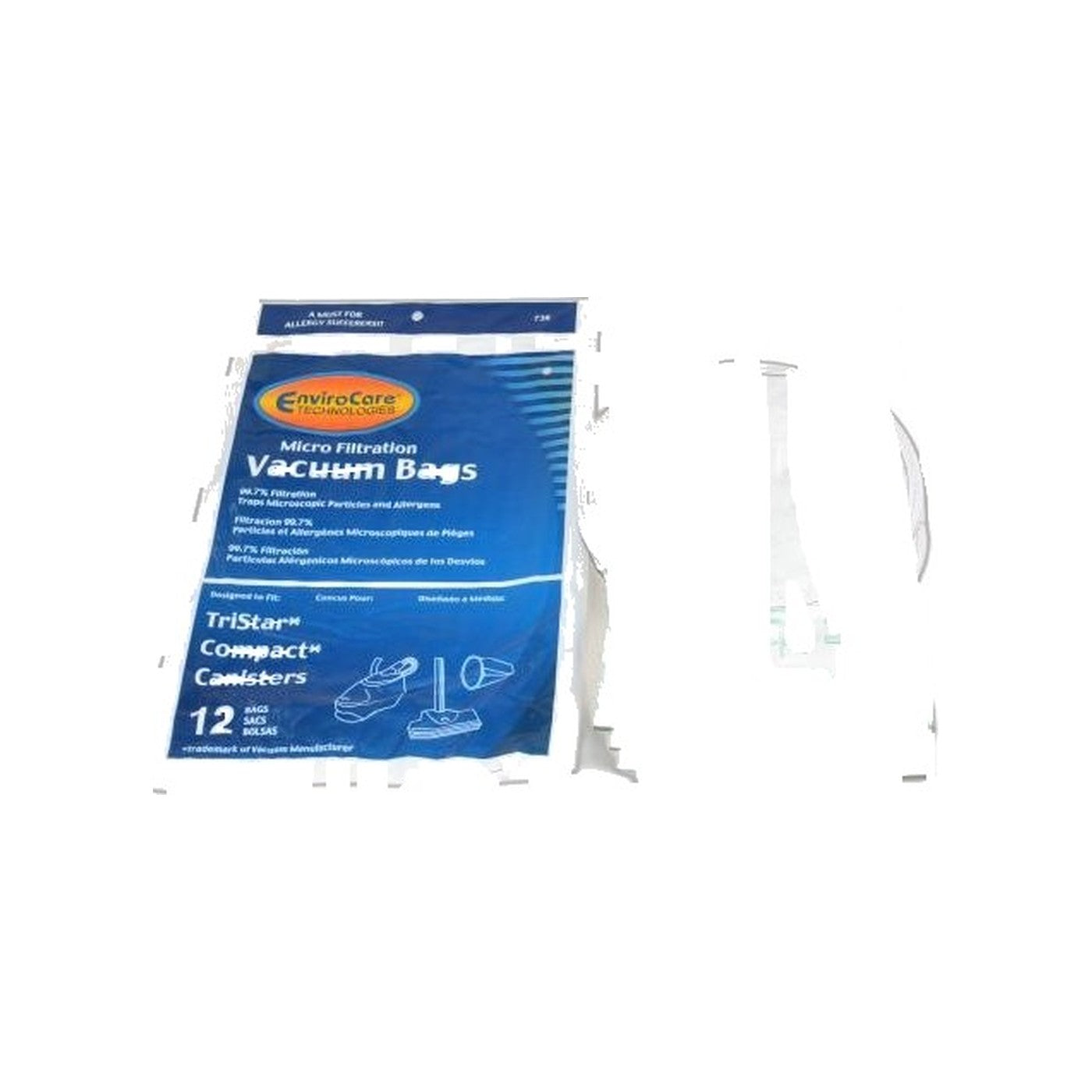Compact/TriStar Canister Micro Paper Bags - 12 Pack (Envirocare)
