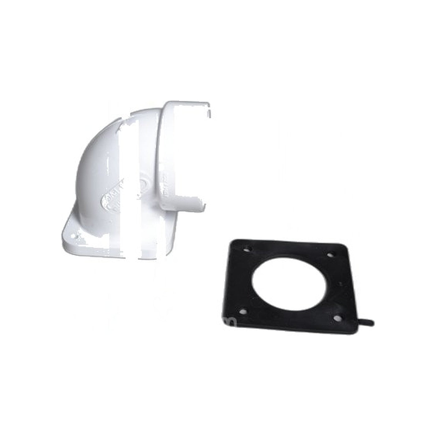 Canplas 90-Degree Short Flanged Elbow with Gasket - Central Vacuum Fitting