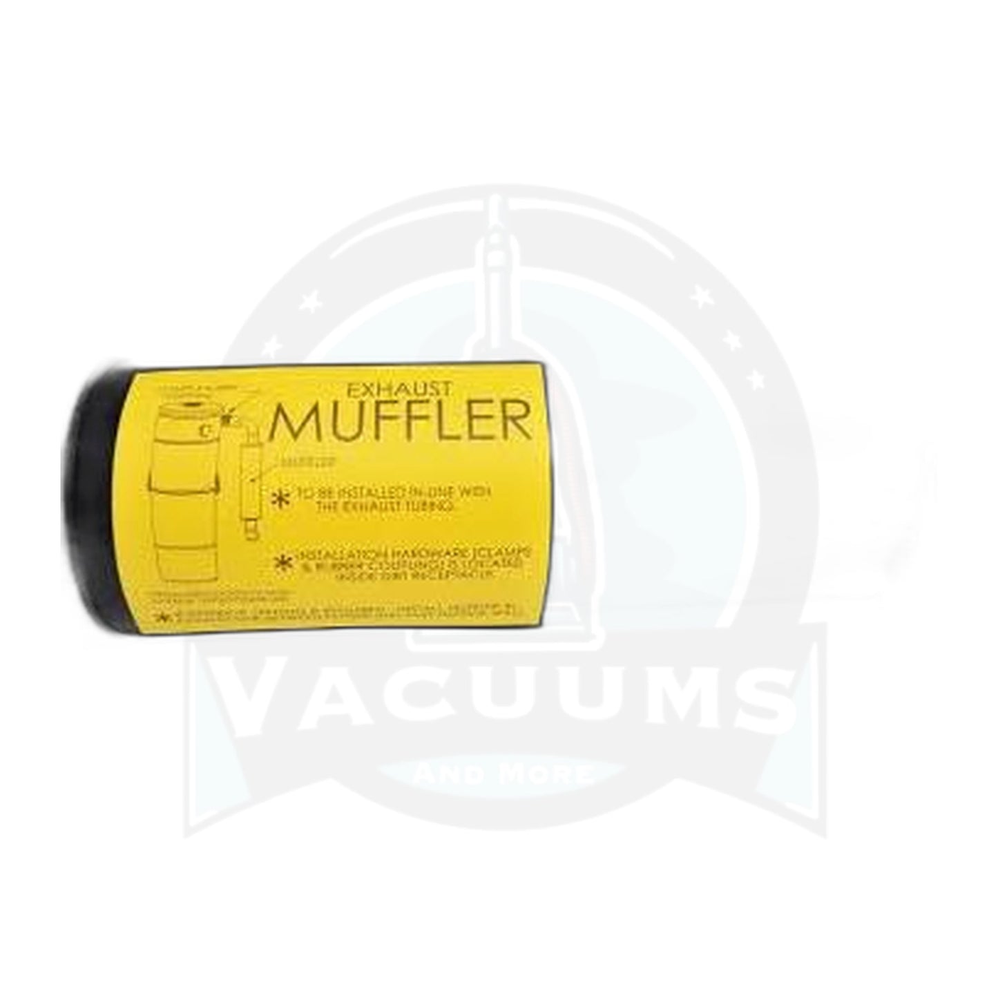 Universal Deluxe Exhaust Muffler, 12" x 4-1/2" Black Vacuum Silencer