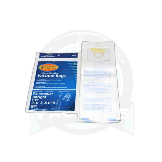 Upright Enviro Paper Bags - Panasonic U-3 / U-6 (9-Pack) - Panasonic