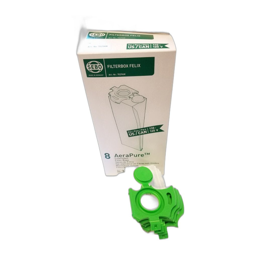 SEBO Original Cloth Filter Bags for FELIX and DART - 8 Pack