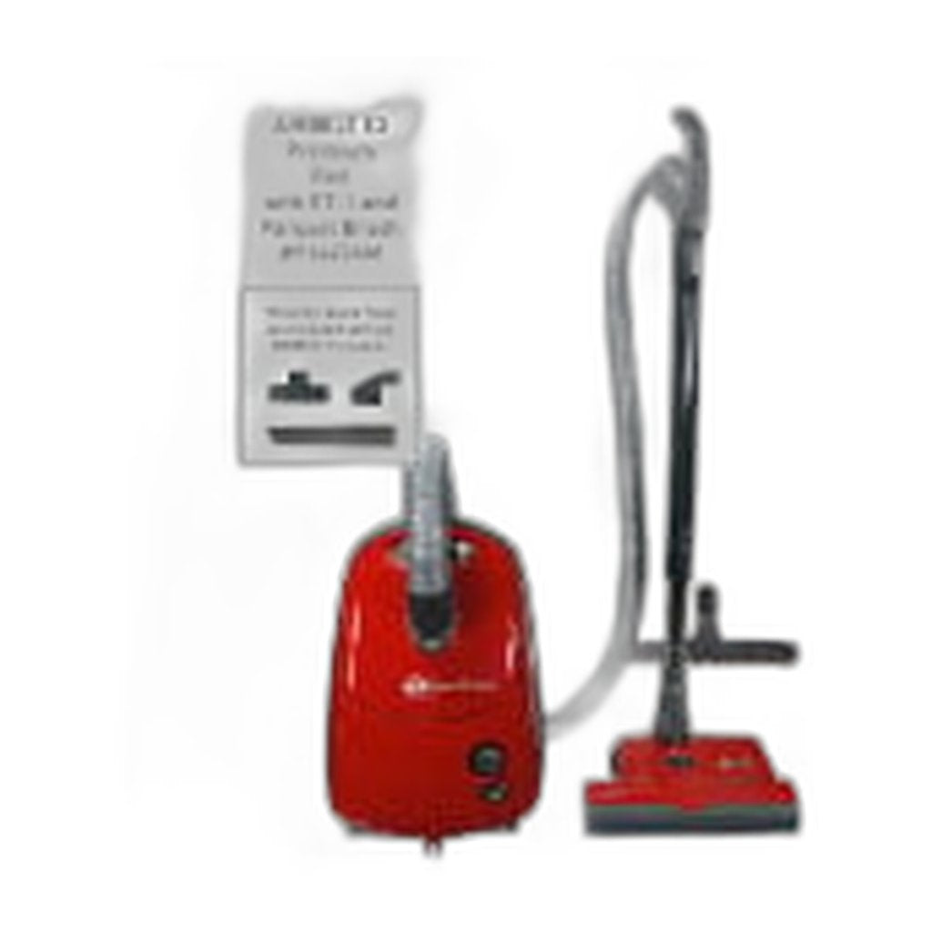 SEBO AIRBELT E3 Premium Canister Vacuum with ET-1 Power Head and Parquet Brush (Red)