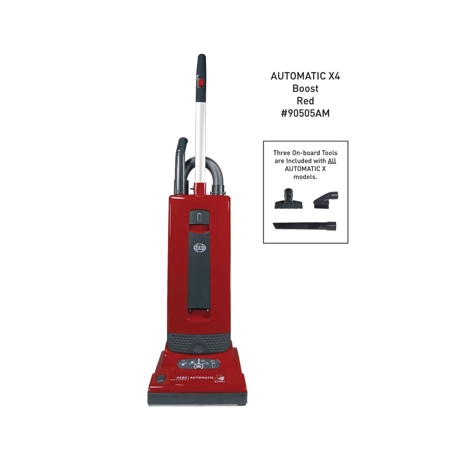 SEBO AUTOMATIC X4 Bagged Upright Vacuum with Two Packs of Bags, White