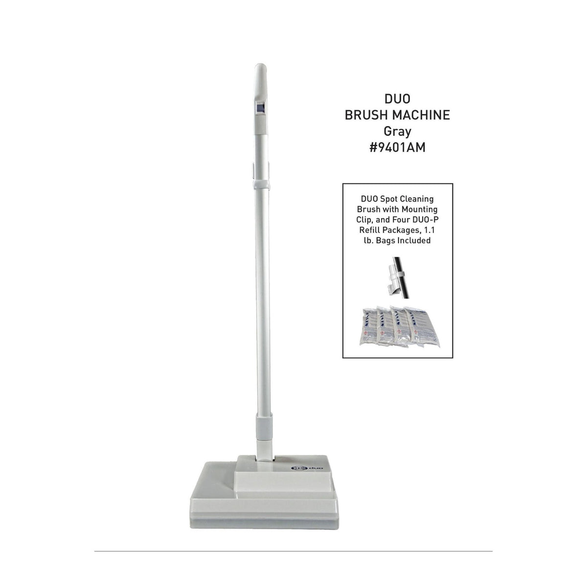 SEBO DUO Brush Machine for Dry Carpet Cleaning — Light Gray