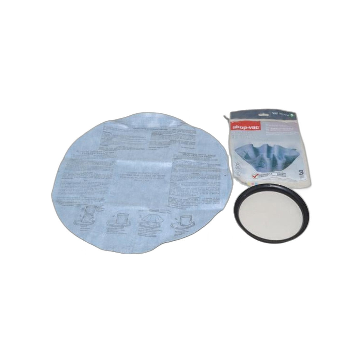Shop-Vac Reusable Dry Filter Set (3 Filters / 1 Ring)