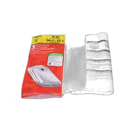 Shop-Vac Type G Paper Bags - 15-22 Gallon, 3 Pack