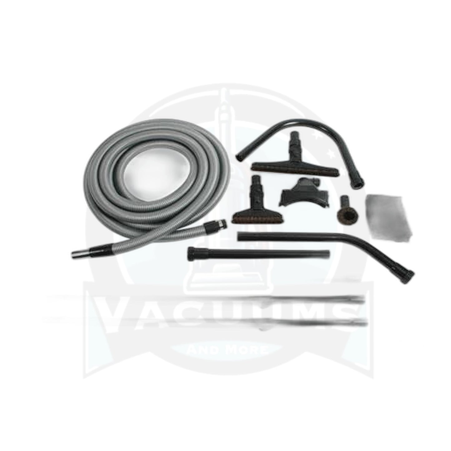 Hi-Reach Central Vac Kit, 30' Hose, Up to 25' Reach w/ Wands & Tools