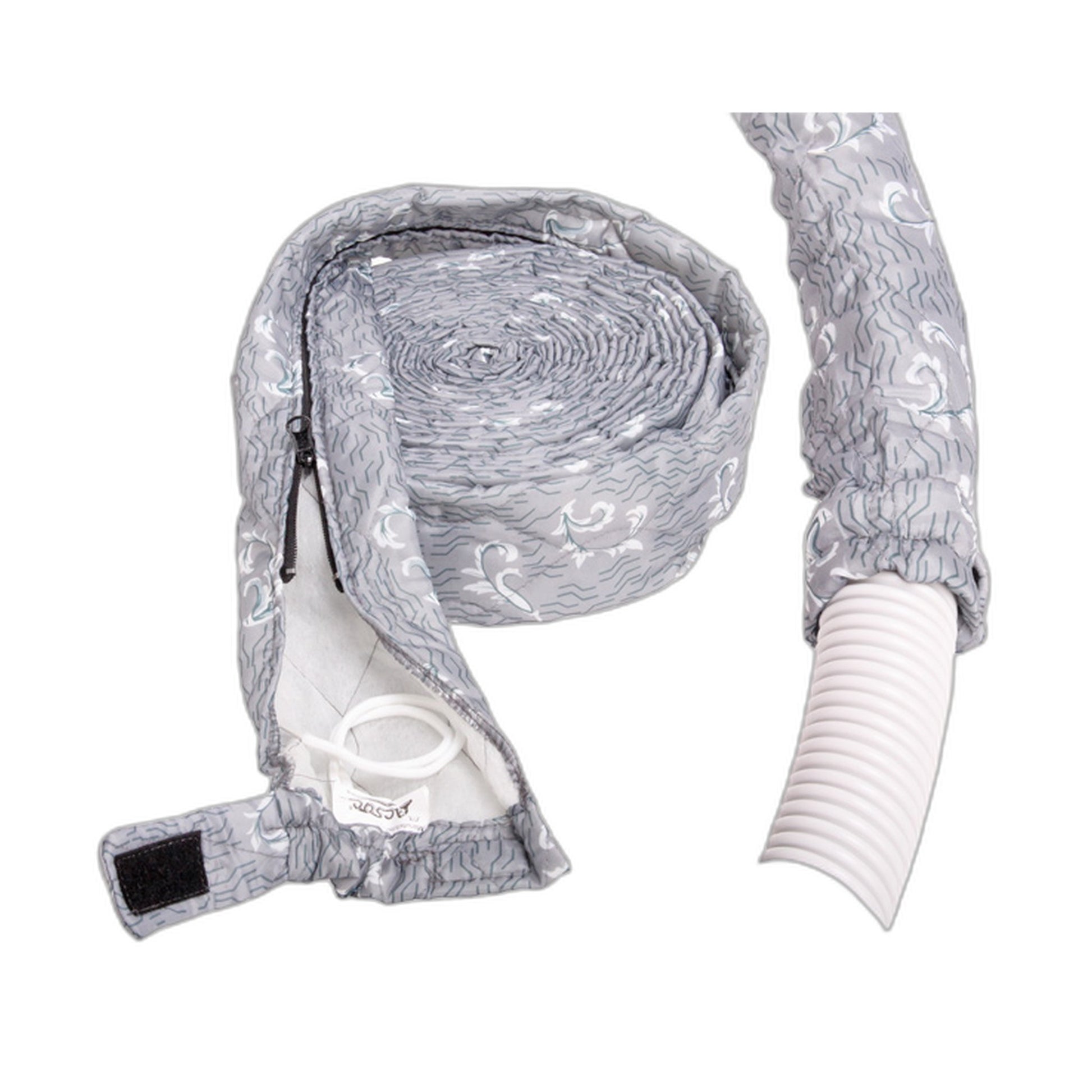 MD 30ft Zippered Central Vacuum Hose Sock Cover, Gray
