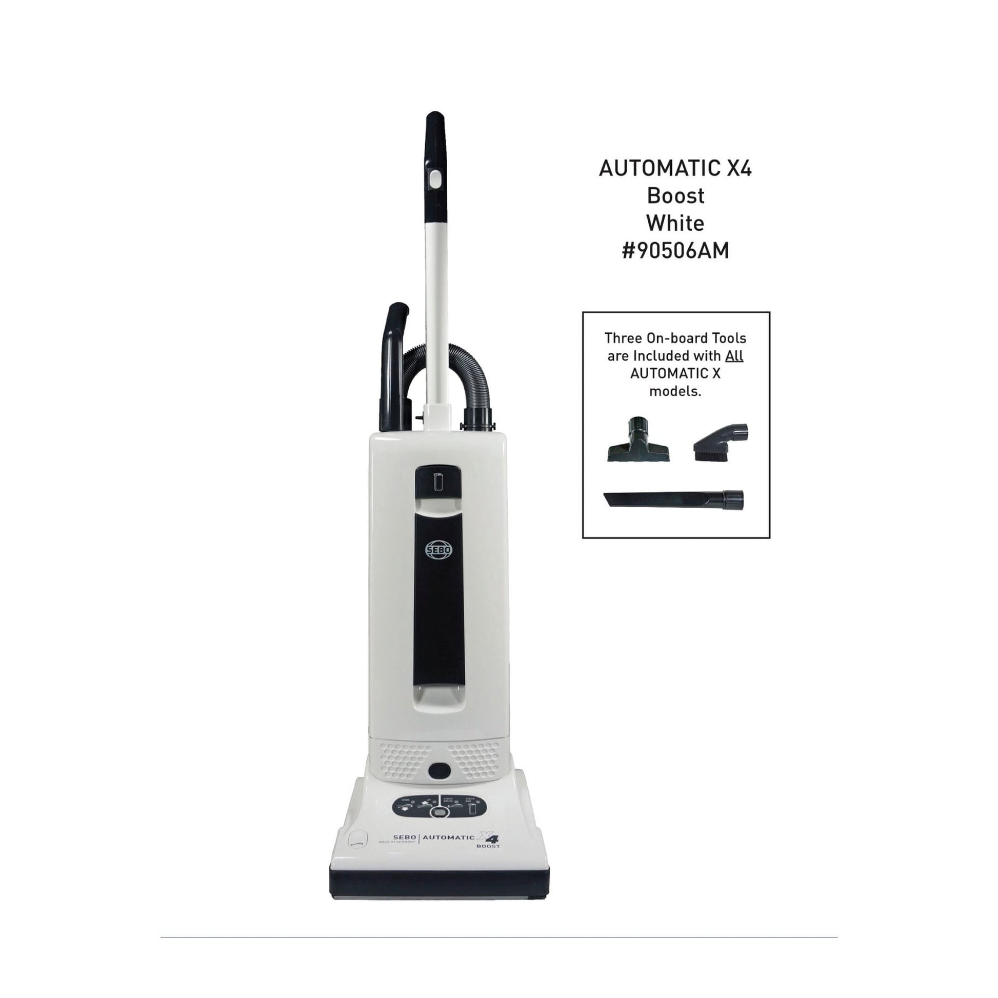 SEBO AUTOMATIC X4 Bagged Upright Vacuum with Two Packs of Bags, Black