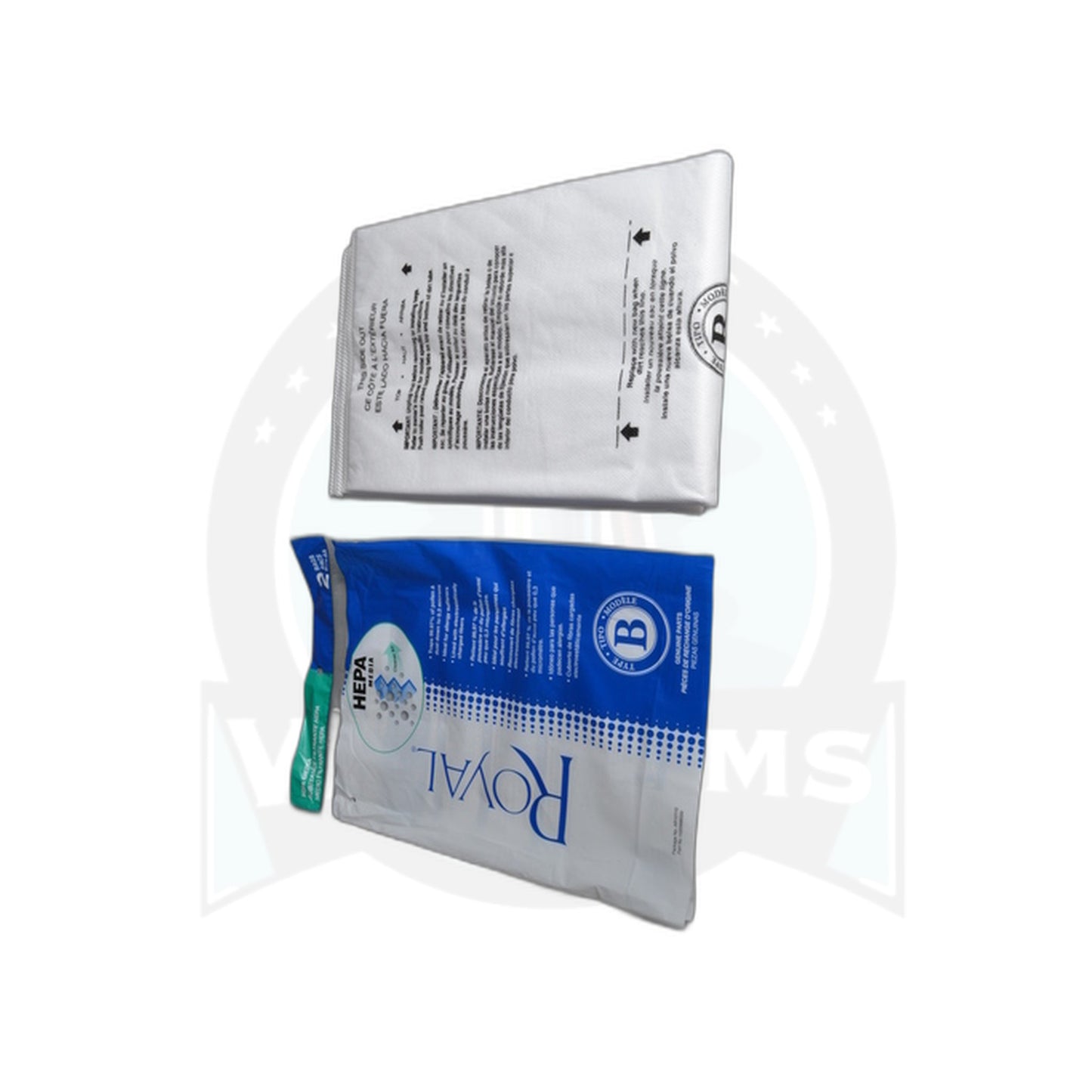 Royal Upright Paper Bags-B HEPA Cloth - 2 Pack - Royal