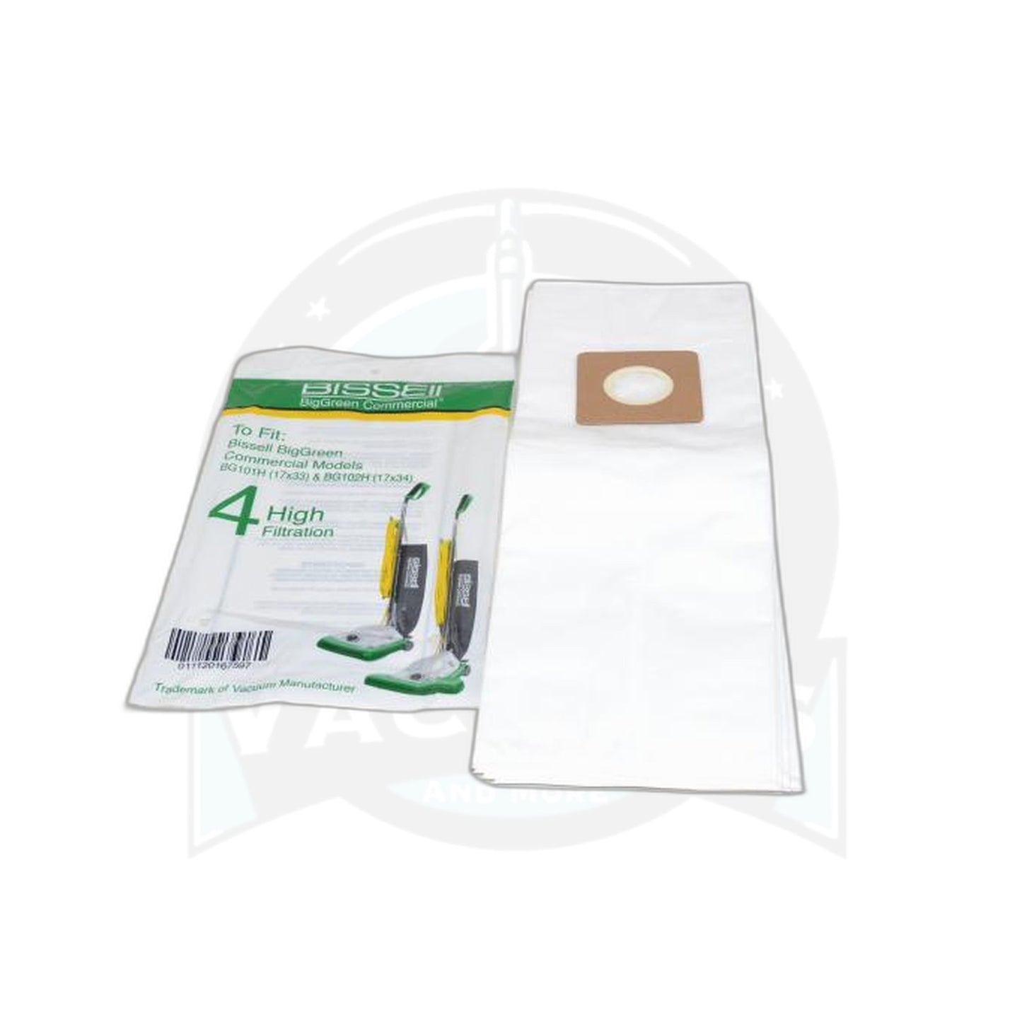 Bissell 101H and 102H Top-Fill Vacuum Paper Bags - 4 Pack
