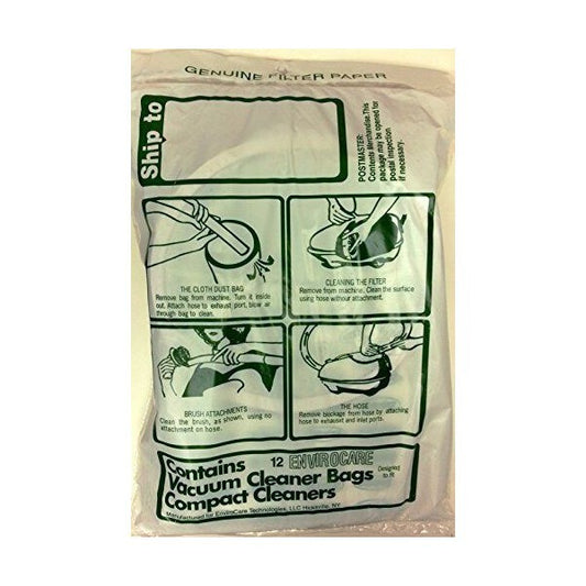 738SEC Compact Canister Vacuum Bags, 12 Pack
