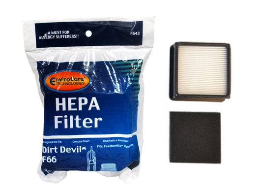 EnviroCare F643 Dirt Devil F66 Filter and Foam Set