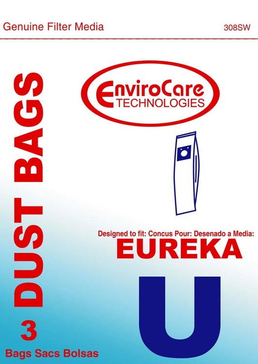 EnviroCare 308SW Eureka Type U Paper Bags, 3-Pack