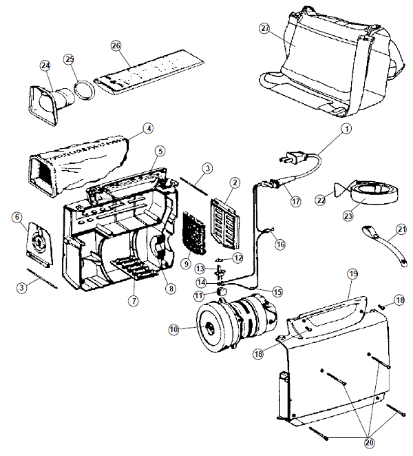 Hoover CH30000 exploded parts diagram