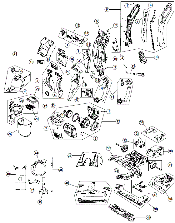 Hoover FH40010 Floormate exploded parts diagram
