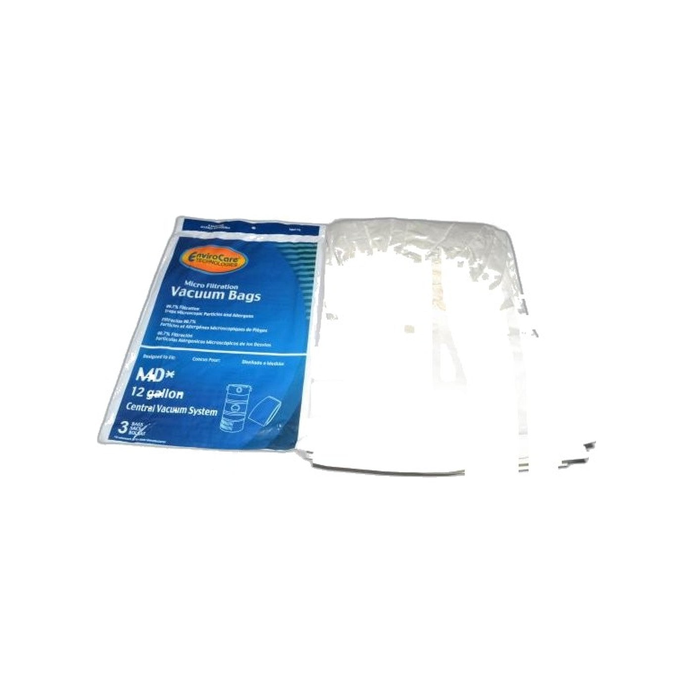 Modern Day Central Vacuum Paper Bags - 12-Gallon, 3-Pack with Elastic Band