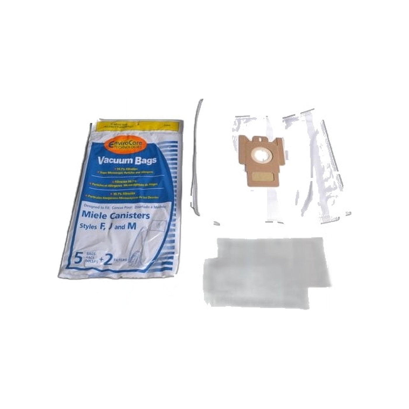 Paper Bags - Miele FJM Allergen, 5 Pack, Poly Wrapper