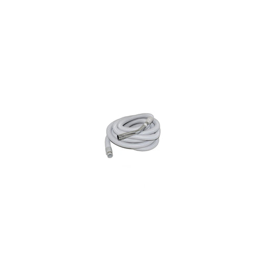 Central Vacuum 30 ft Non-Electric Hose - 1-3/8", Grey with Metal Tool End