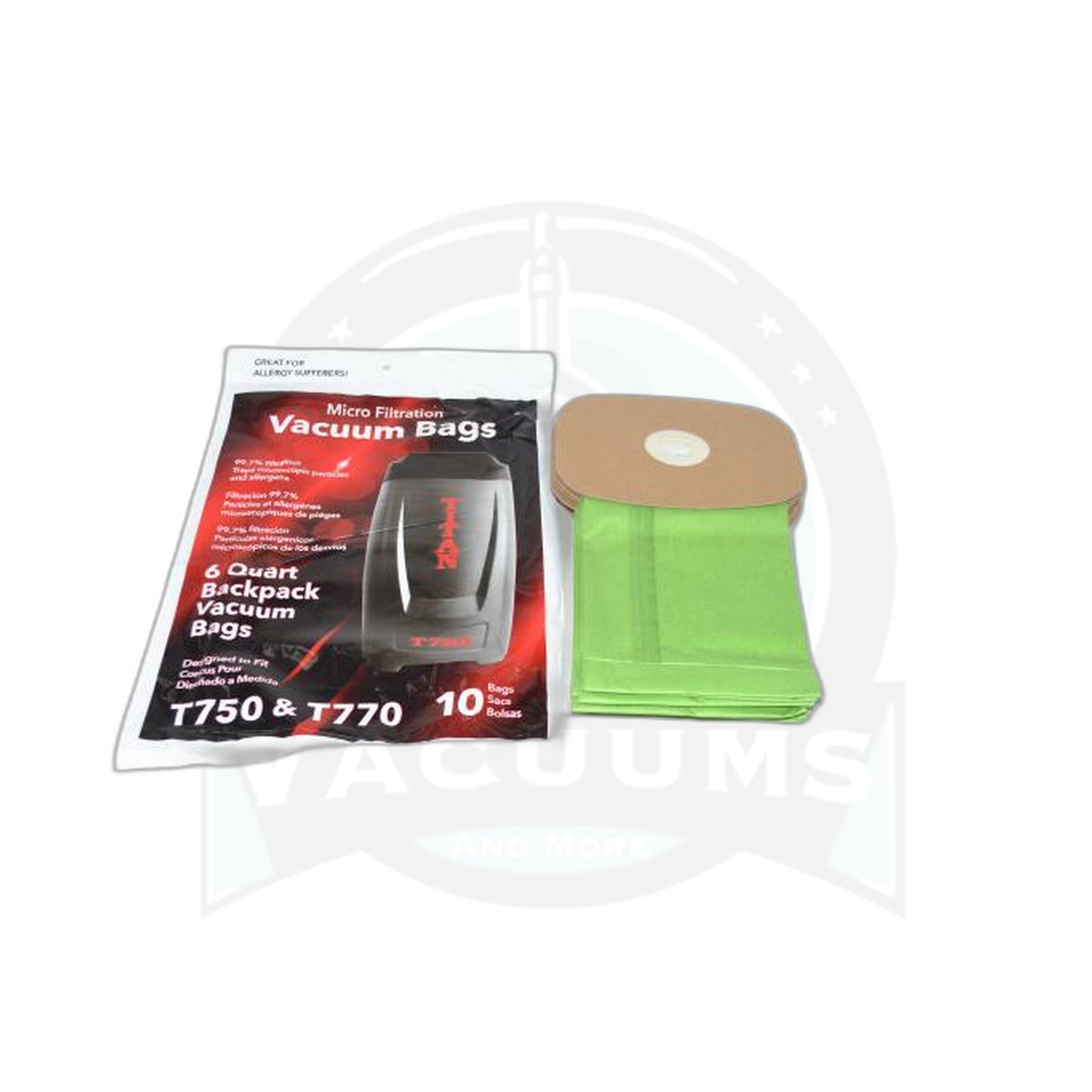 Titan Vacuum Bags - T750, T770 Backpack, 10-Pack - Titan