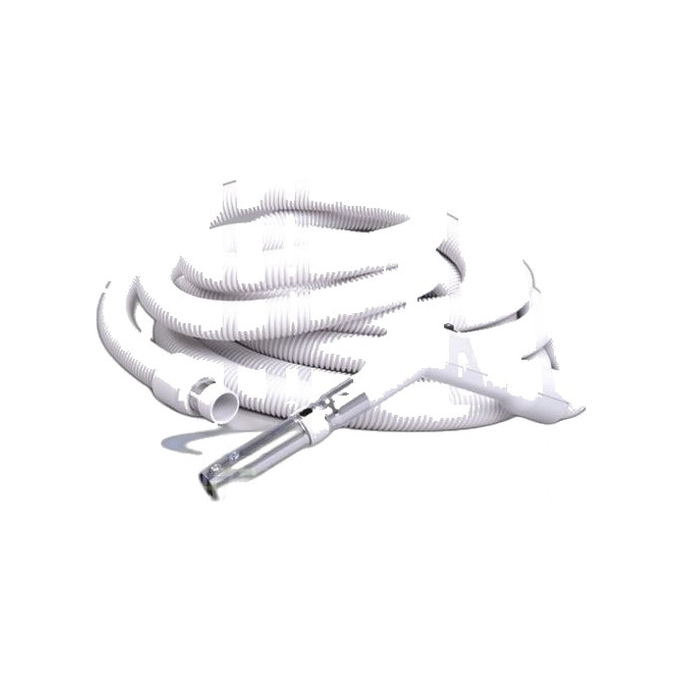 Low Voltage Hose Assembly with Button - 35 Ft, 1 3/8", Light Gray (Plastiflex)
