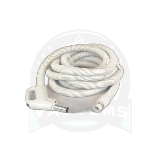 Low-Voltage Central Vacuum Hose - 25 Ft, 1 3/8", Gas Pump Handle with Button Lock