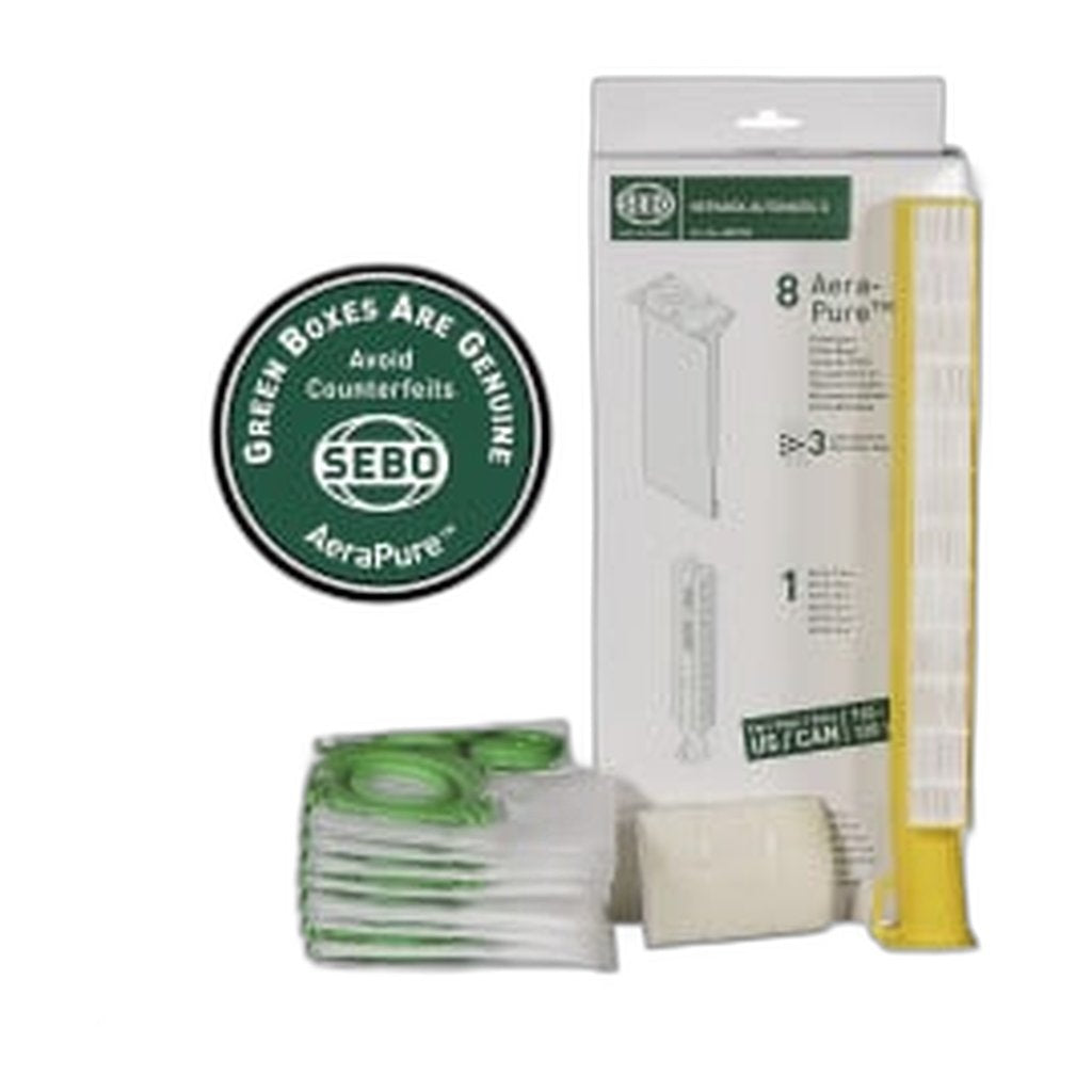 SEBO HEPA Service Box for AUTOMATIC X1, X2, X4 and X5 — 8 Bags, HEPA Microfilter and Exhaust Filter
