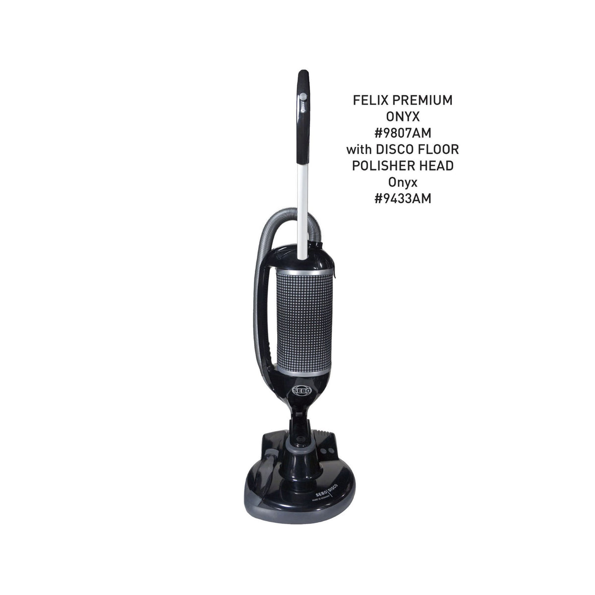 SEBO DISCO Floor Polisher Head with Green Pad — Black