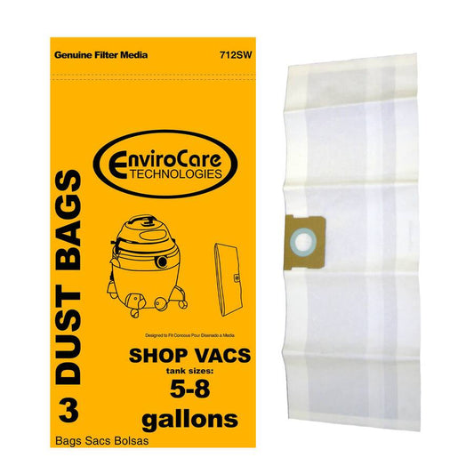 EnviroCare 712SW Shop-Vac Paper Bags, 3 Pack