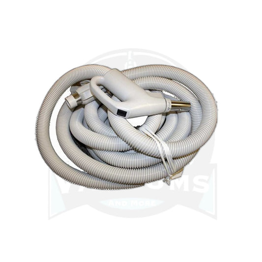 Plastiflex 30 ft Dual-Voltage Central Vacuum Hose with Pigtail, Silver
