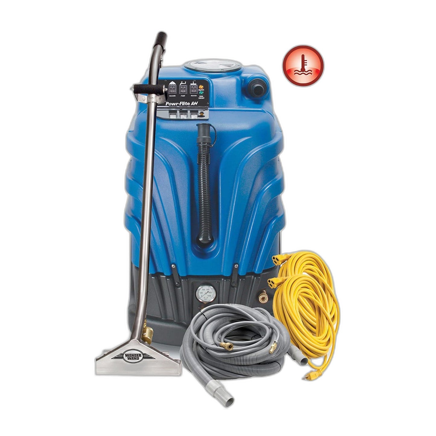 Powr-Flite Airwatt Heated Carpet Extractor with Wand, 10 Gallon, 500 PSI