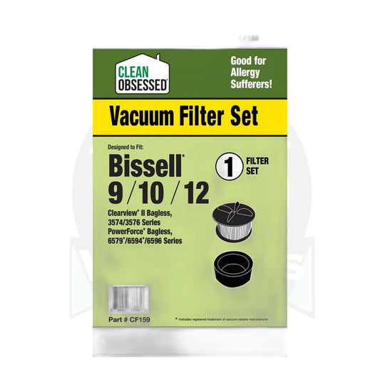 Clean Obsessed Bissell Style 9/10/12 Filter Set (Pre & Post Motor)