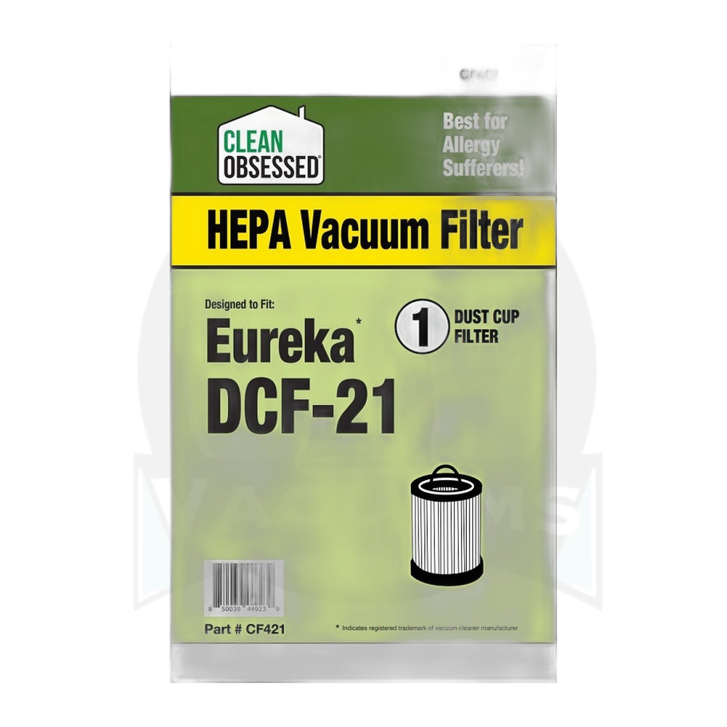 Eureka DCF-21 HEPA Filter for Bagless Uprights (Replacement)