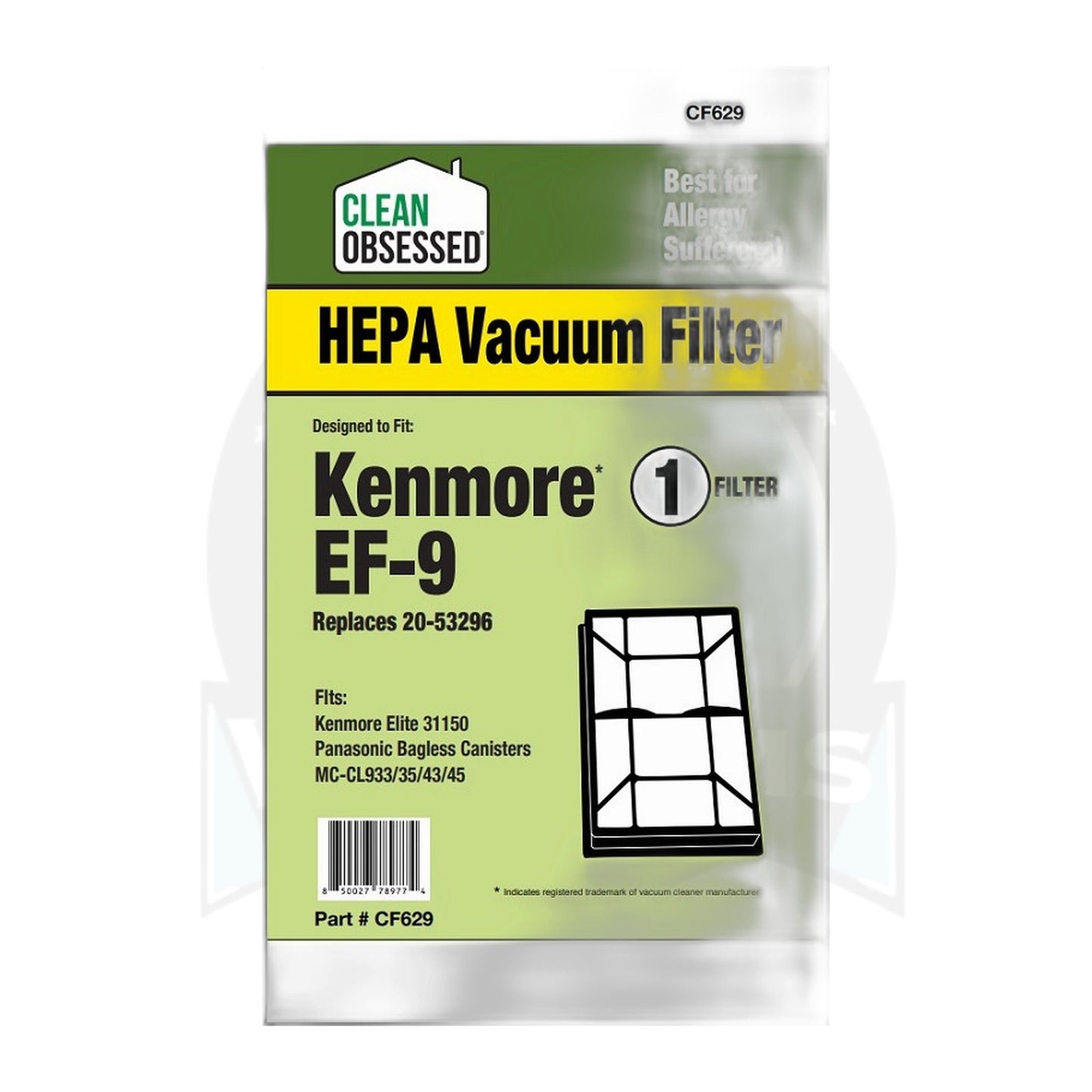 Clean Obsessed Kenmore EF-9 HEPA Filter (52396) for Elite & Panasonic
