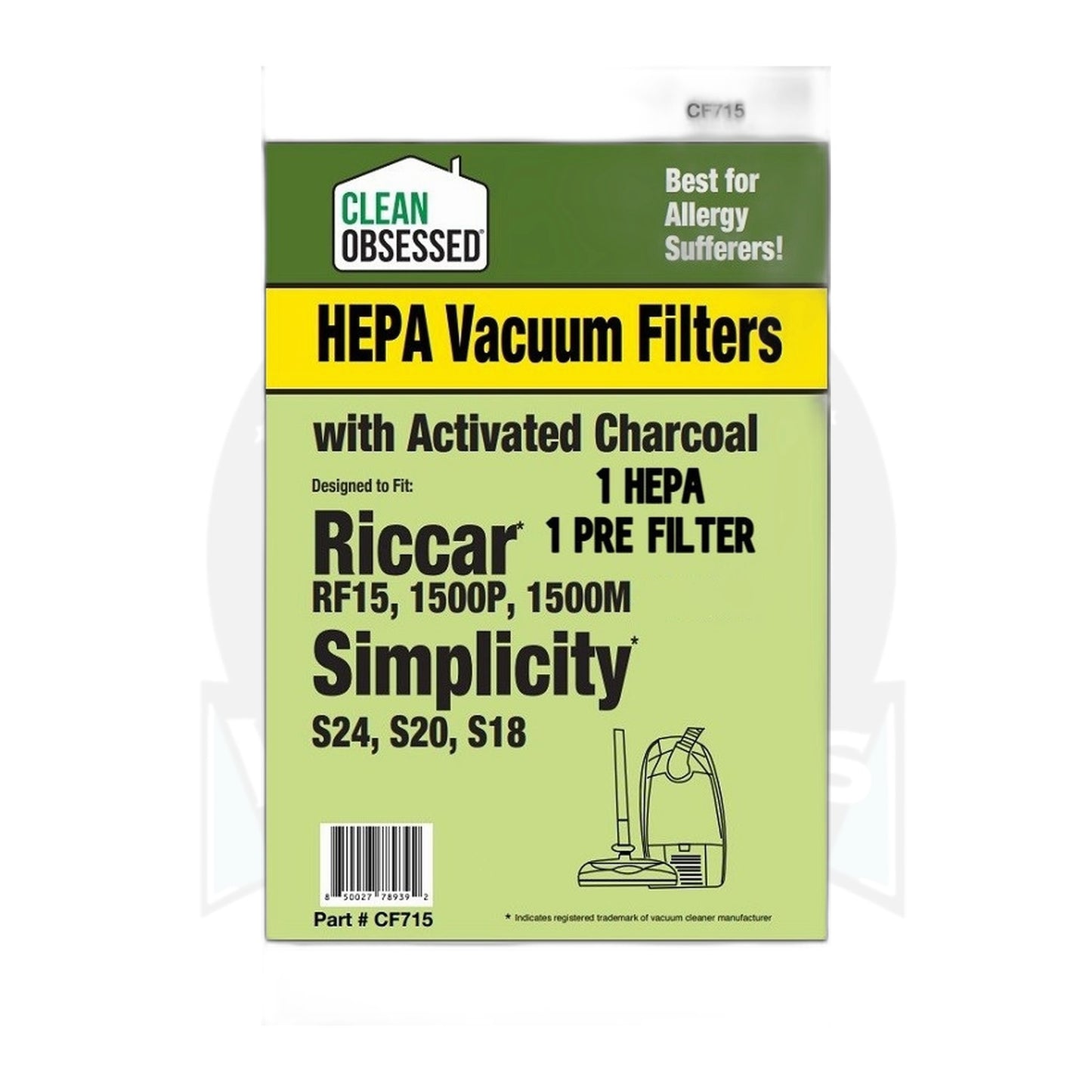 Clean Obsessed Riccar/Simplicity Canister Secondary & HEPA Filter Set