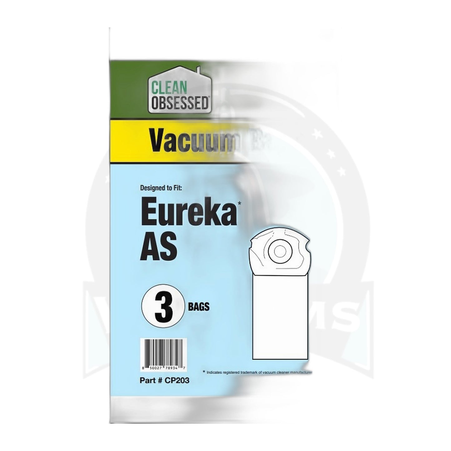 Clean Obsessed Type AS Micro Paper Vacuum Bags for Eureka (3-Pack)
