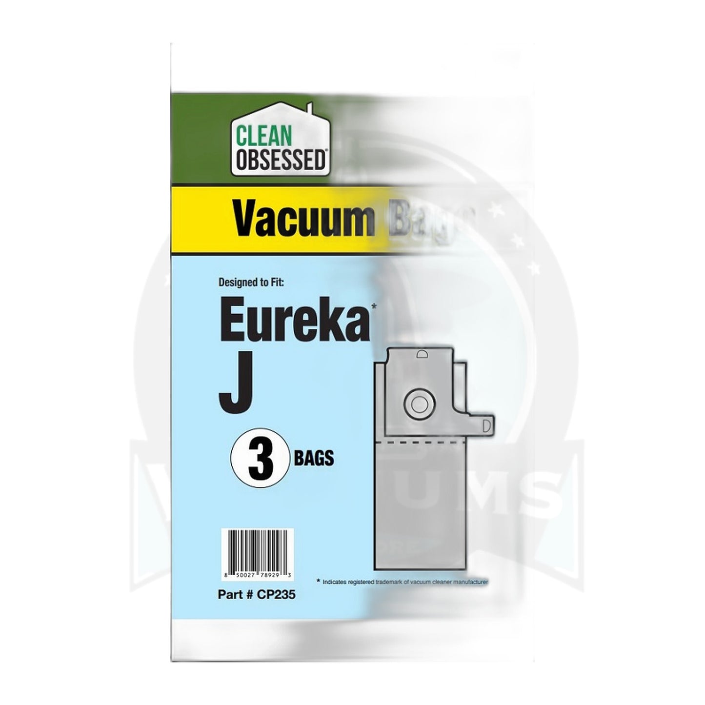 Clean Obsessed Type J Micro Paper Vacuum Bags for Eureka (3-Pack)