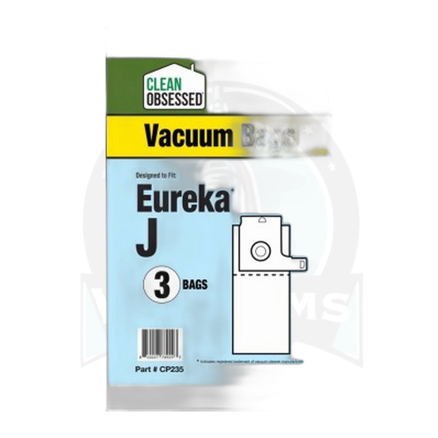 Clean Obsessed Type J Micro Paper Vacuum Bags for Eureka (3-Pack)