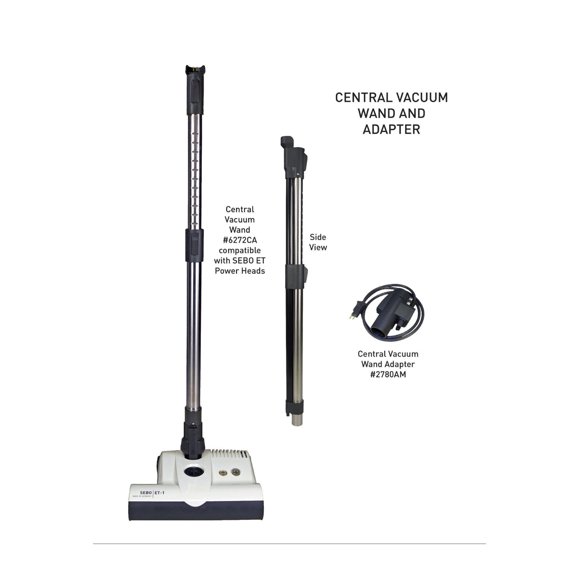 SEBO ET-2 Power Head with On/Off Switch — Black