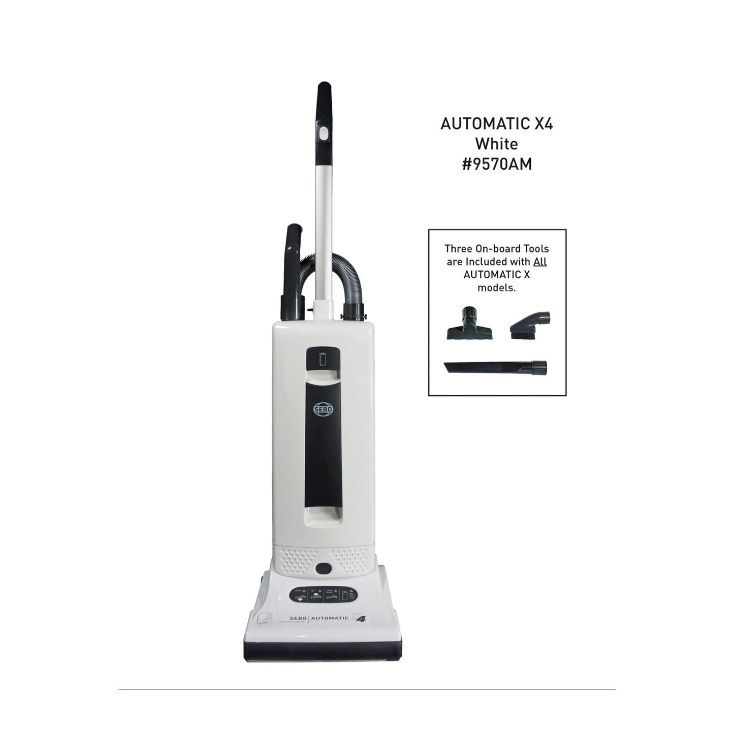 SEBO AUTOMATIC X4 Bagged Upright Vacuum with Two Packs of Bags, Black
