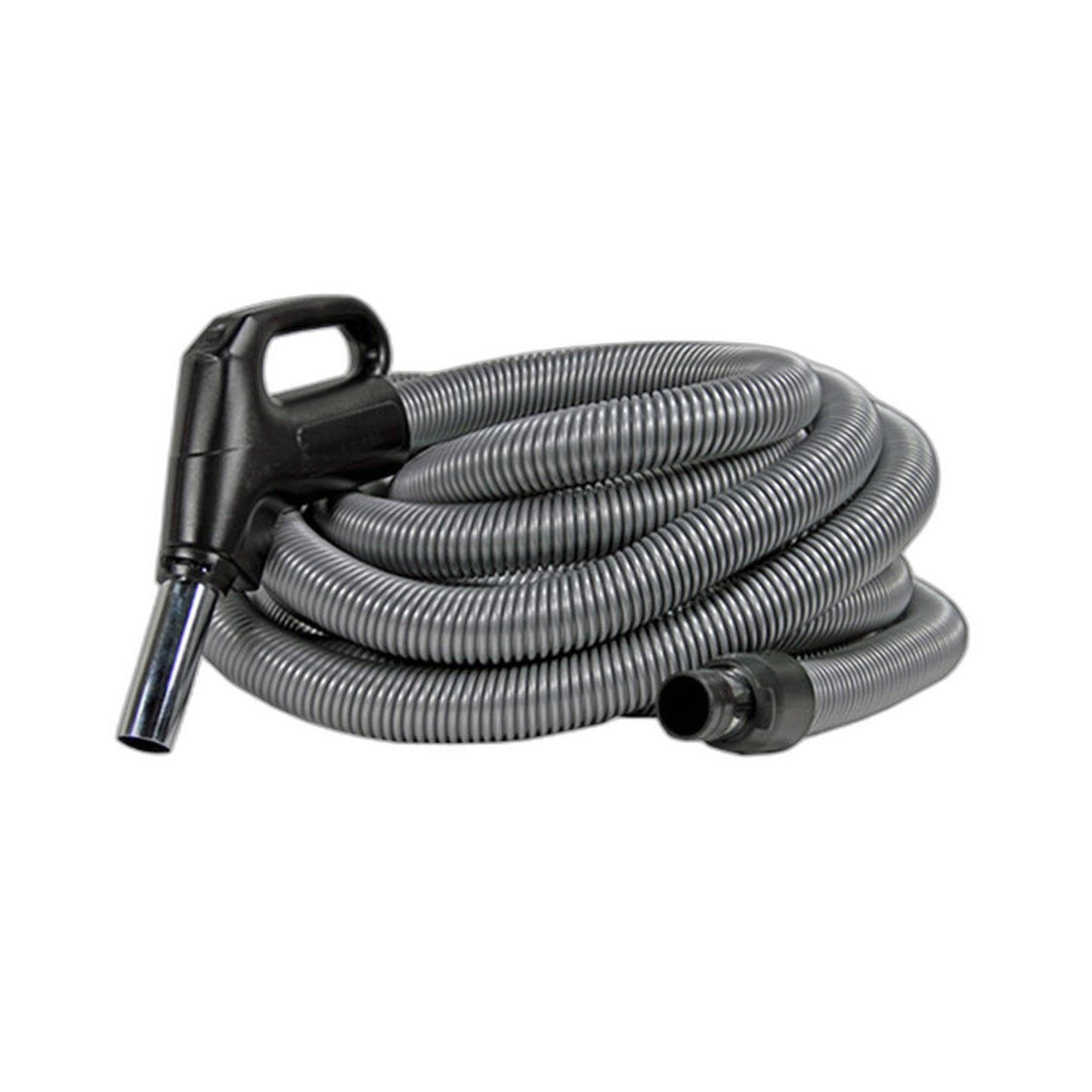 30 ft Low Voltage Central Vacuum Hose with On/Off Switch, Silver