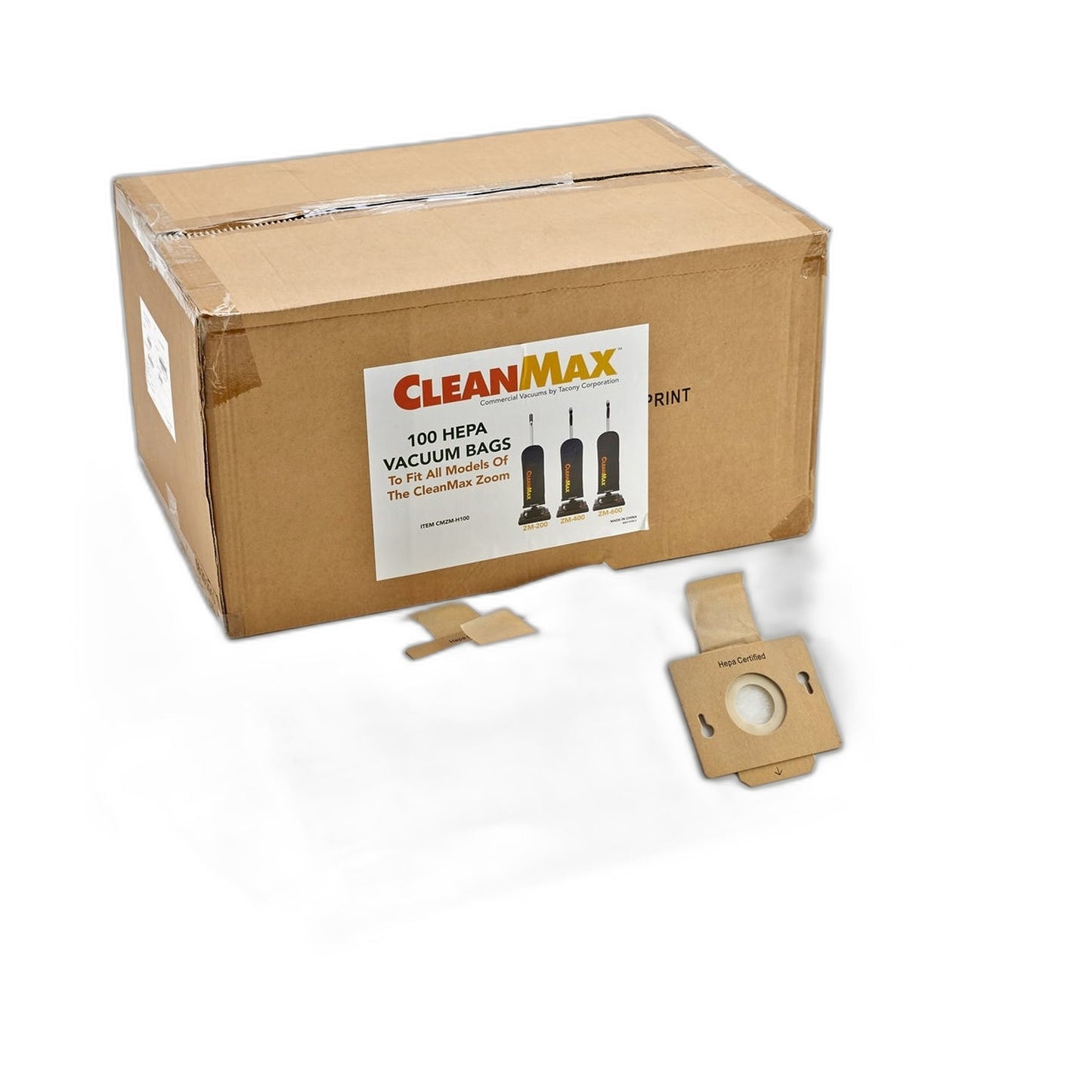Genuine CleanMax Zoom HEPA Media Vacuum Bags, 100-Pack