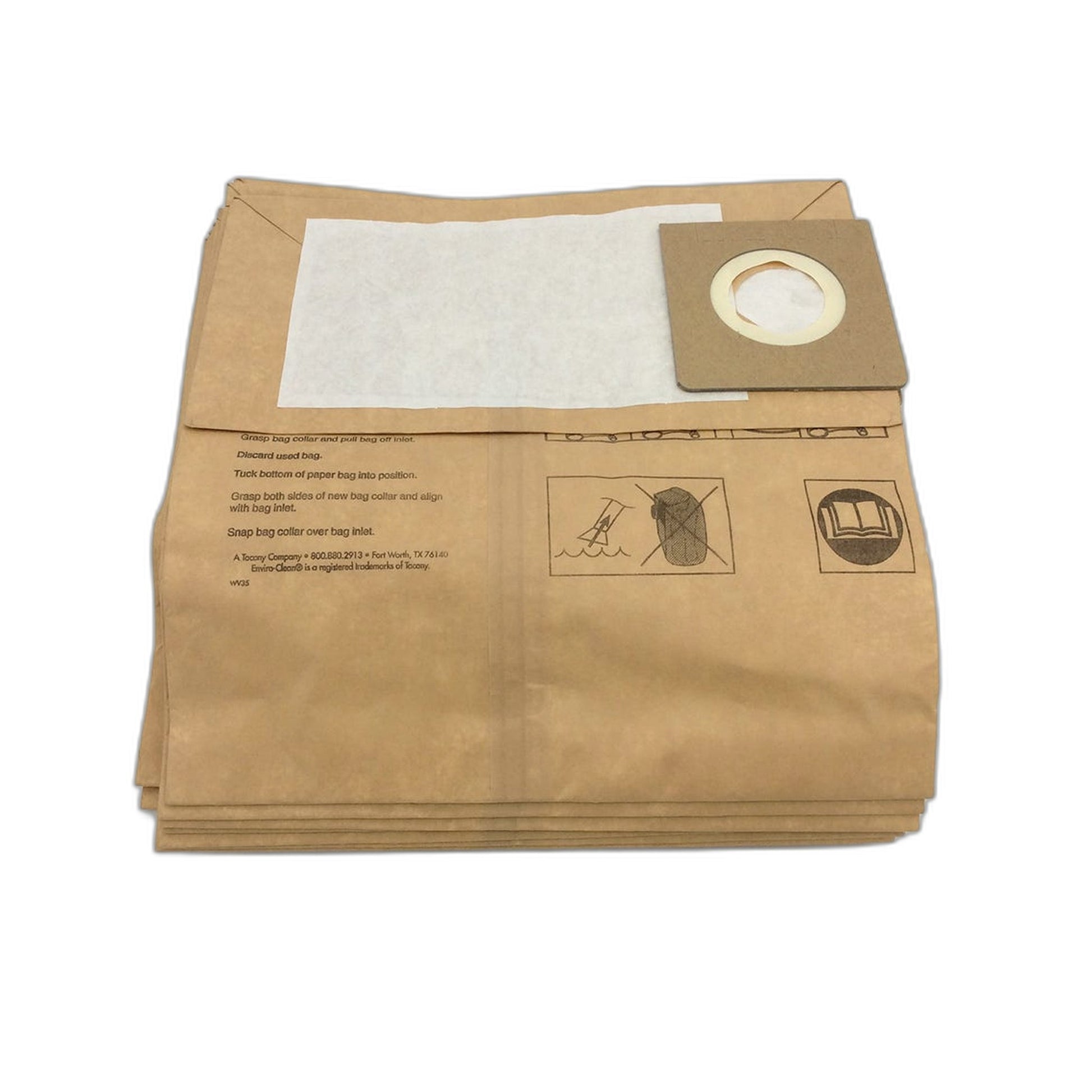 Powr-Flite Enviroclean Paper Vacuum Bags, 10-Pack