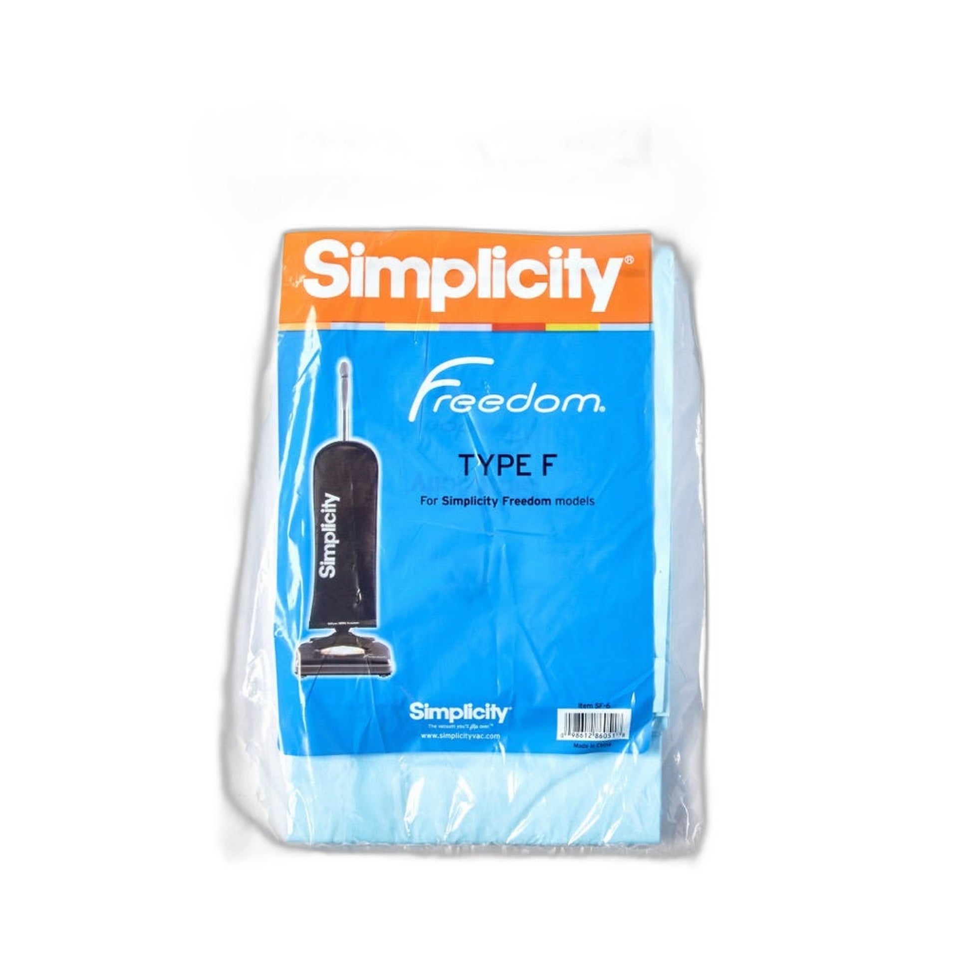 Simplicity Freedom Type F Paper Vacuum Bags, 6 Pack