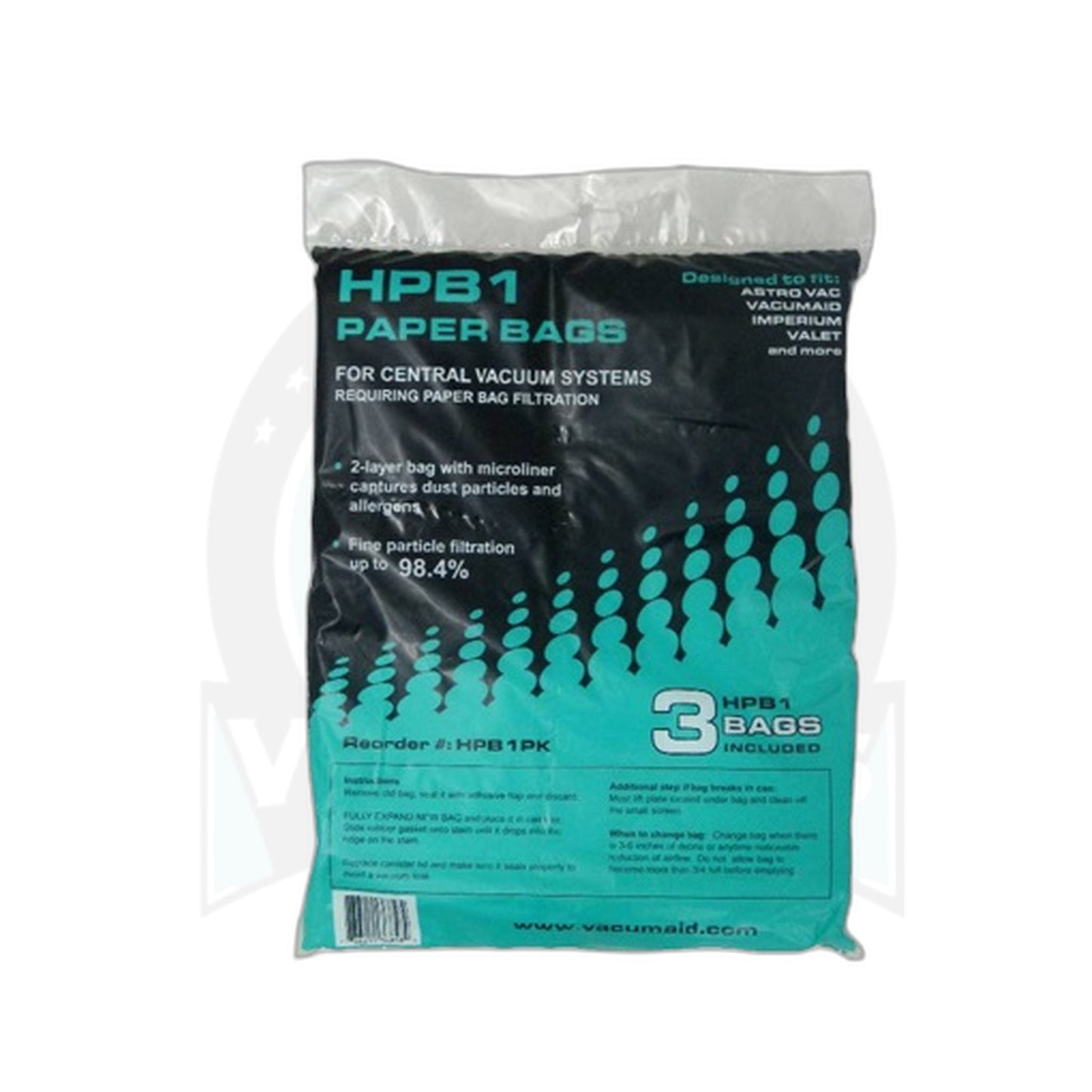 VacuMaid HPB1 3-Layer Synthetic Central Vacuum Bags, Bulk Case of 140