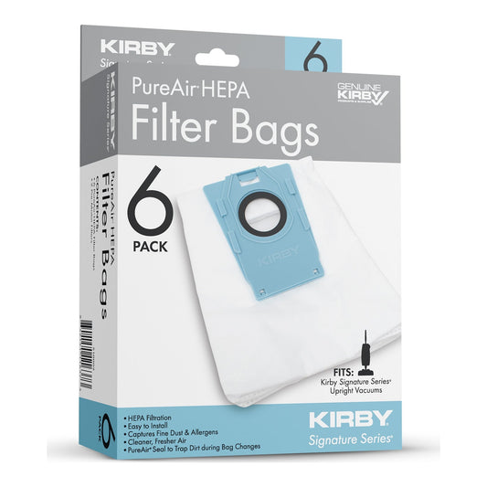 Kirby S10002 PureAir HEPA Upright Bags, 6 Pack + 2 Pre-Motor Filters