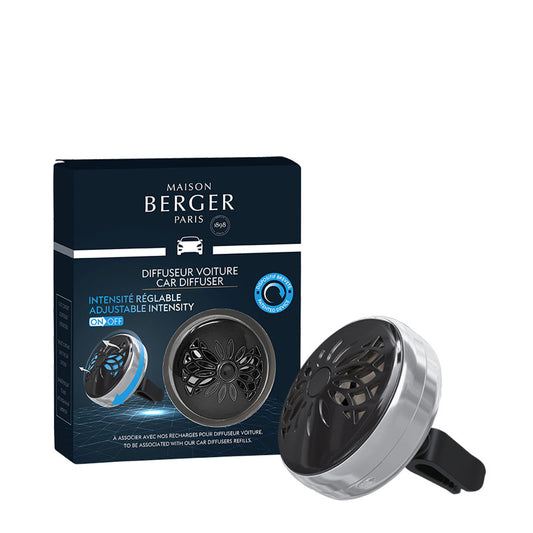 Maison Berger Flower On/Off Car Diffuser Clip – Gunmetal, No Fragrance