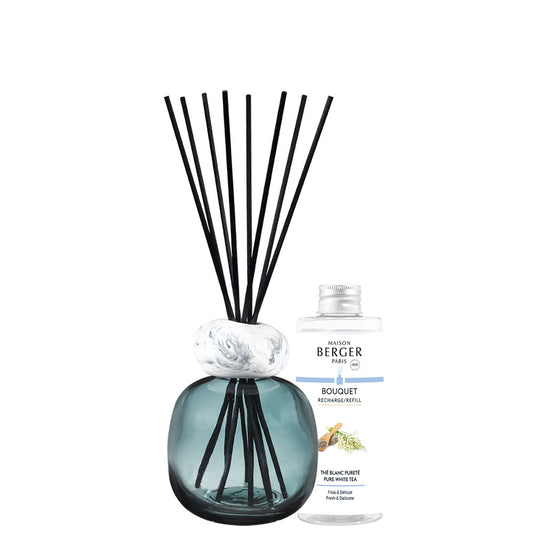 Maison Berger Mineral Blue/White Reed Diffuser Gift Set with Pure White Tea
