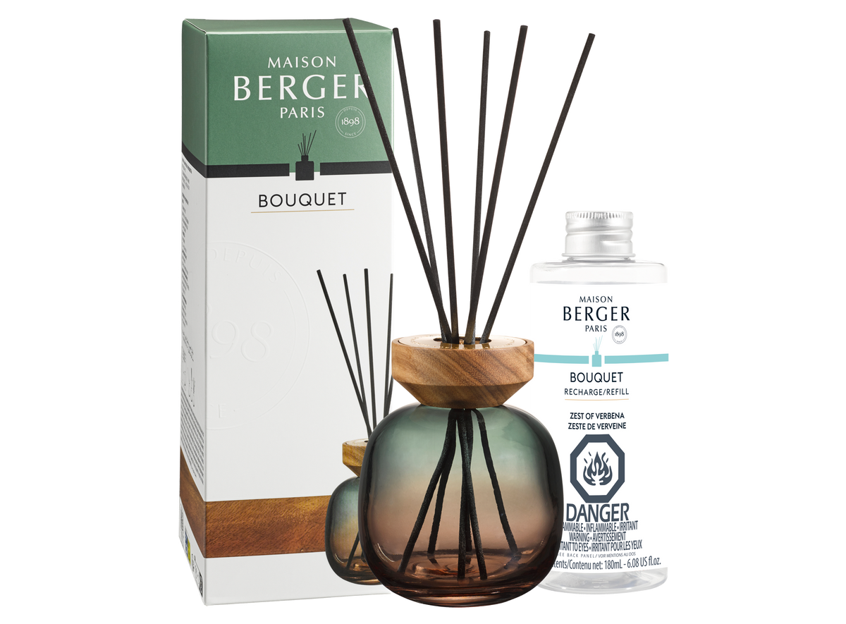 Maison Berger Wood Green/Plum Reed Diffuser with Zest of Verbena